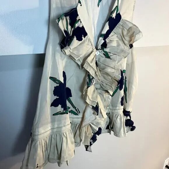 Hope for Flowers by Tracy Reese Frilled Shell Floral Ruffled Tank Top Large NWOT - Picture 12 of 15
